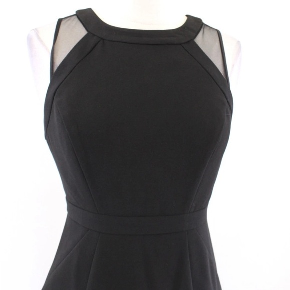 White House Black Market Black Mesh Cutout Cocktail or Formal Sheath Dress Sz 4 - Picture 2 of 11